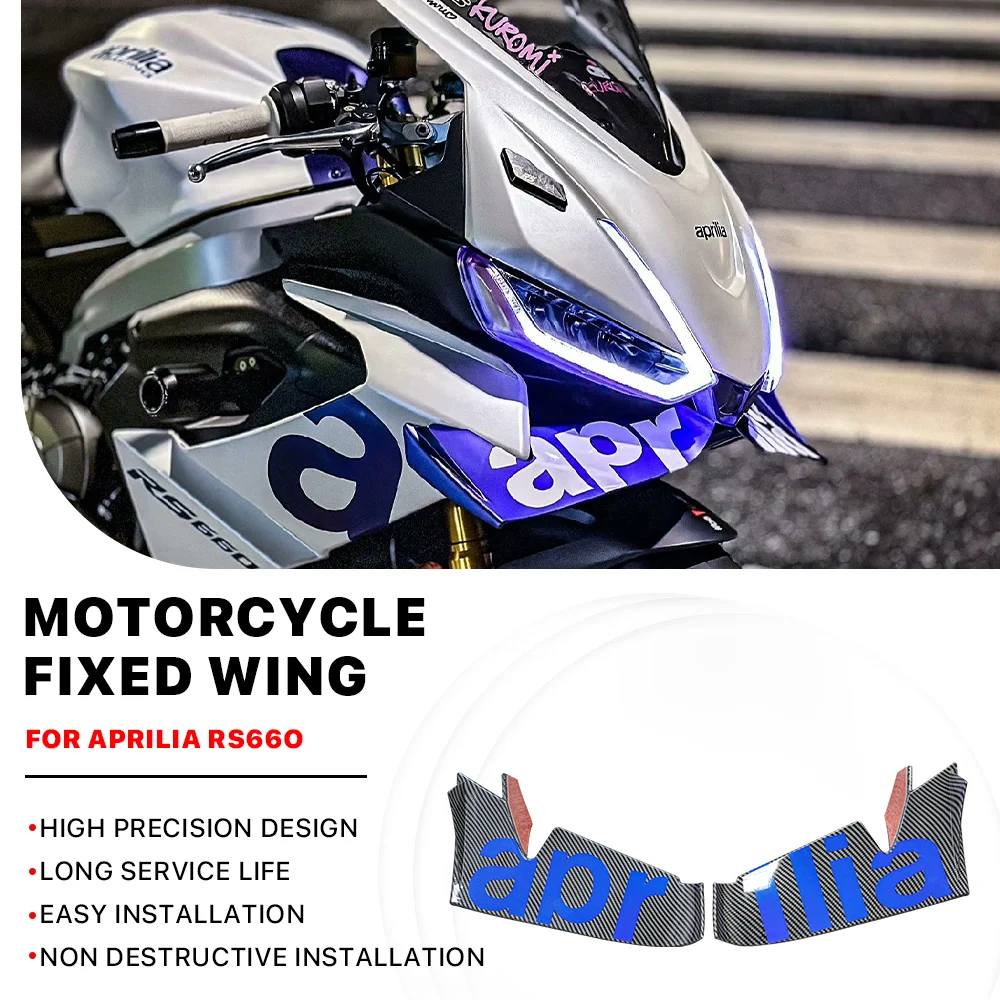 Motorcycle Fixed Wind Wings For Aprilia RS660 General Years Side Winglet Front Aerodynamic Wing Spoiler Fairing Accessories
Motorcycle Fixed Wind Wings For Aprilia RS660 General Years Side Winglet Front Aerodynamic Wing Spoiler Fairing Accessories
