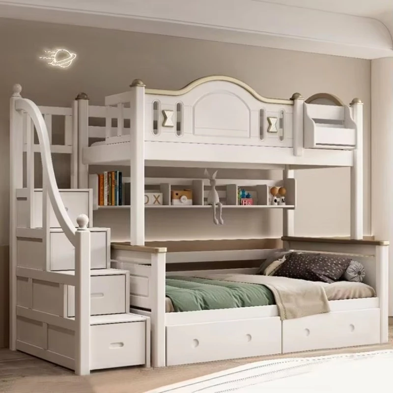 New Modern Minimalist Luxury Children's Bed Solid Wood Bunk Bed with Stairs Customizable Storage and Bookshelf Options
New Modern Minimalist Luxury Children's Bed Solid Wood Bunk Bed with Stairs Customizable Storage and Bookshelf Options