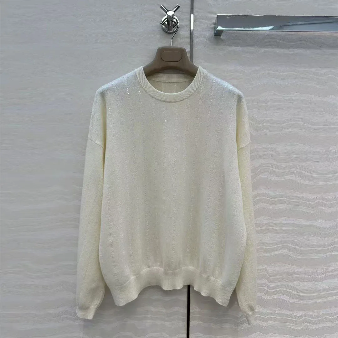 Новый осенний стиль «Старые деньги», полосатые блестки, вышивка, шерсть, кашемир, вязаный пуловер, женский осенний повседневный свитер
Новый осенний стиль «Старые деньги», полосатые блестки, вышивка, шерсть, кашемир, вязаный пуловер, женский осенний повседневный свитер