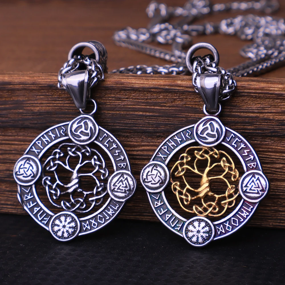 Norse Yggdrasil Viking Tree of Life Necklace Stainless Steel Men Vintage Celtics Knot Rune Pendant Necklace Scandinavian Jewelry
Norse Yggdrasil Viking Tree of Life Necklace Stainless Steel Men Vintage Celtics Knot Rune Pendant Necklace Scandinavian Jewelry