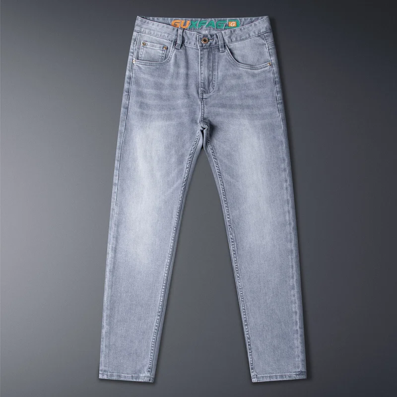 High end trendy men's jeans 2025 summer thin stretch denim fashionable slim fit small foot gray pants
High end trendy men's jeans 2025 summer thin stretch denim fashionable slim fit small foot gray pants