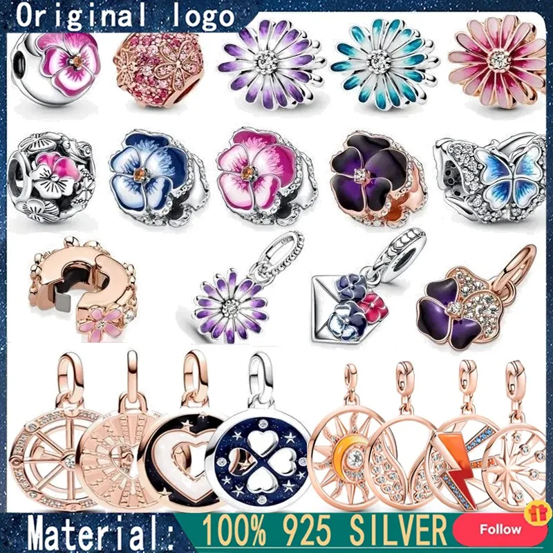 New Hot Women's String Decoration 925 Sterling Silver Daisy Tritone Violet Pendant Original Logo Fashion DIY Charm Jewelry Gift
New Hot Women's String Decoration 925 Sterling Silver Daisy Tritone Violet Pendant Original Logo Fashion DIY Charm Jewelry Gift
