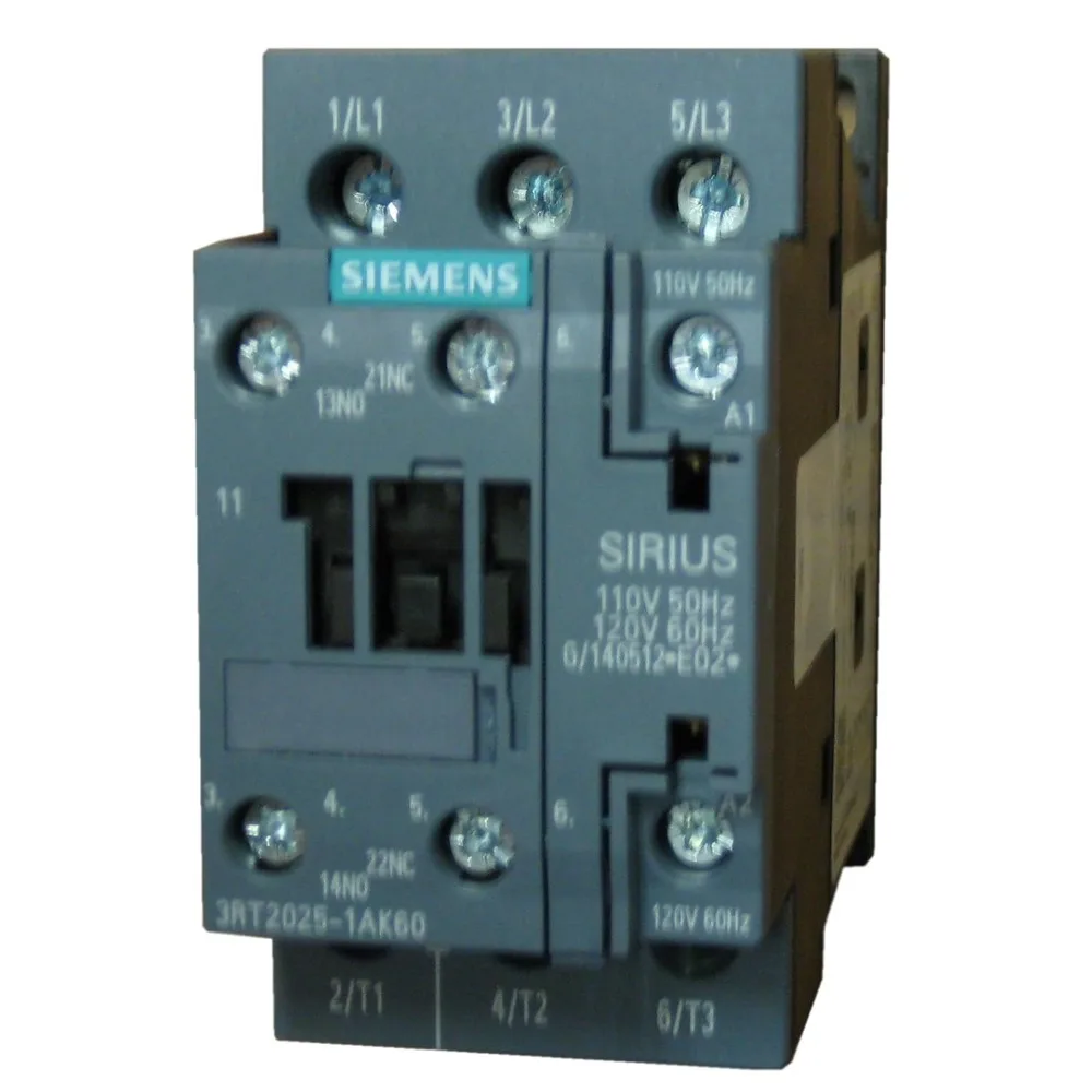 3RT2025-1AK60 3 Pole, 16 AMP contactor Rated 5 H.P @ 230v / 10 H.P. @ 460 Volt 3 Phase - 110/120vAC Coil and 1 N.O./1 N.C.
3RT2025-1AK60 3 Pole, 16 AMP contactor Rated 5 H.P @ 230v / 10 H.P. @ 460 Volt 3 Phase - 110/120vAC Coil and 1 N.O./1 N.C.