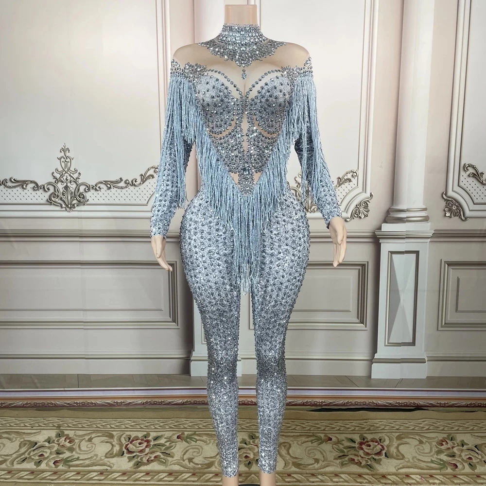 Party Jumpsuit Rhinestones Tassel Jumpsuit Long Sleeve Dancer Show Rompers Sexy Women Birthday Party Outfit
Party Jumpsuit Rhinestones Tassel Jumpsuit Long Sleeve Dancer Show Rompers Sexy Women Birthday Party Outfit