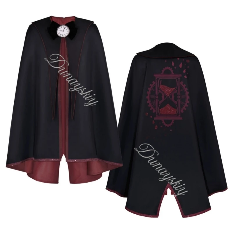 Halloween Vampire Stage Show Cosplay Split Hem Cape Costume Steampunk Hourglass Gear Print Vampire Cape Cloak Clock Bow Tie
Halloween Vampire Stage Show Cosplay Split Hem Cape Costume Steampunk Hourglass Gear Print Vampire Cape Cloak Clock Bow Tie