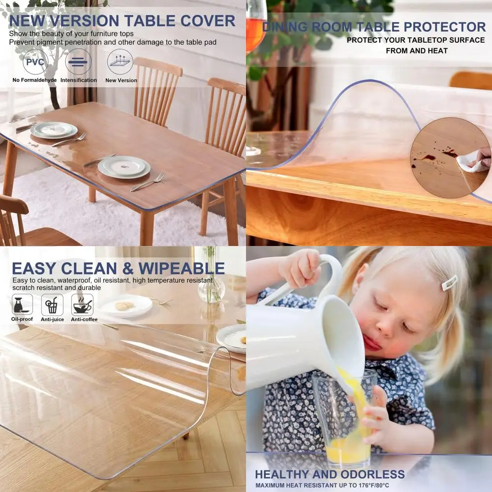 42x84 Inch Clear Plastic Dining Table Protector Tablecloth Desktop Pad Mat Wooden urniture Coee Glass End Side Dinner Table Clot
42x84 Inch Clear Plastic Dining Table Protector Tablecloth Desktop Pad Mat Wooden urniture Coee Glass End Side Dinner Table Clot