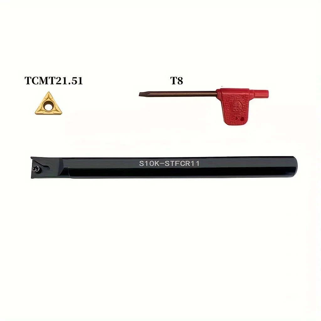 2pcs S10K-STFCR11 Boring Bars + 20pcs TCMT110204 Inserts - 22pcs Internal Turning Kit for CNC Lathe
2pcs S10K-STFCR11 Boring Bars + 20pcs TCMT110204 Inserts - 22pcs Internal Turning Kit for CNC Lathe