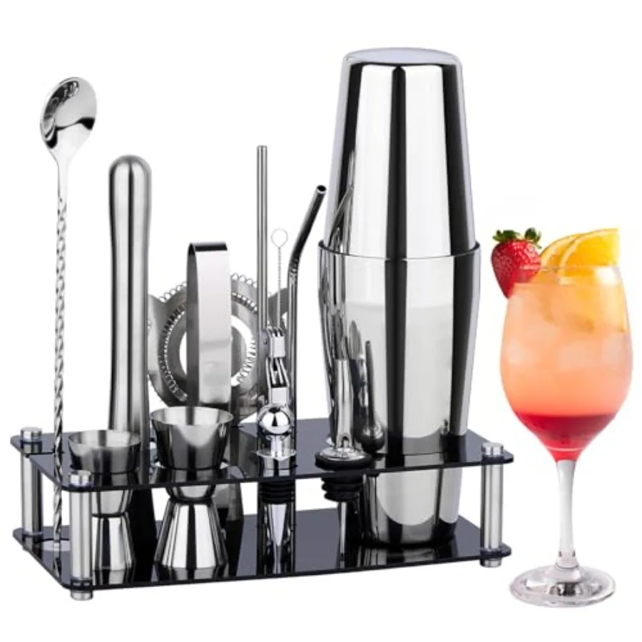 Cocktail Shaker Set Bartender Kit:15-Piece Bar Tool Set with Acrylic Stand Bars Set with All Practical Bar Accories, for Drink
Cocktail Shaker Set Bartender Kit:15-Piece Bar Tool Set with Acrylic Stand Bars Set with All Practical Bar Accories, for Drink