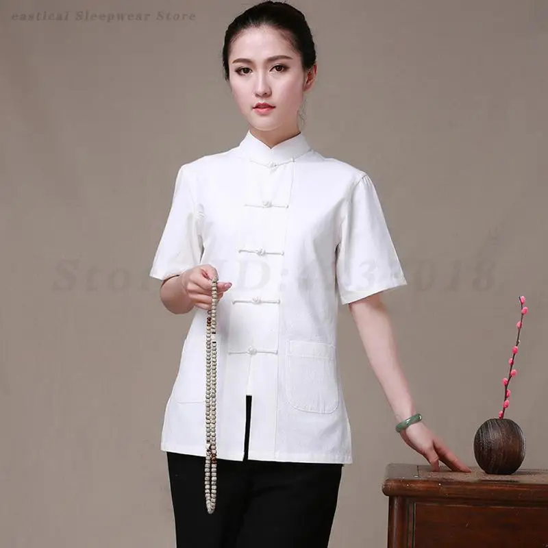 Chinese Traditional Clothes Women Tang Style Top Summer Short Sleeve Tai Chi Kung Fu Uniform Vintage Mandarin Collar Shirts 3XL
Chinese Traditional Clothes Women Tang Style Top Summer Short Sleeve Tai Chi Kung Fu Uniform Vintage Mandarin Collar Shirts 3XL