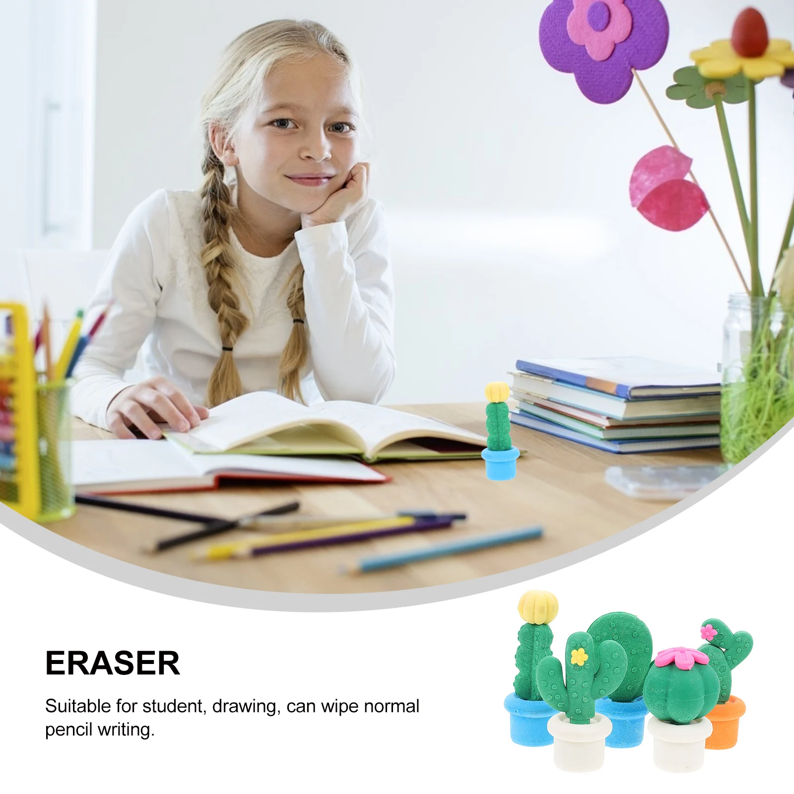 15pcs Cactus Shaped Lovely Pencil For Students School Supplies Stationery Rubber Eraser Creative Cartoon Eraser
15pcs Cactus Shaped Lovely Pencil For Students School Supplies Stationery Rubber Eraser Creative Cartoon Eraser