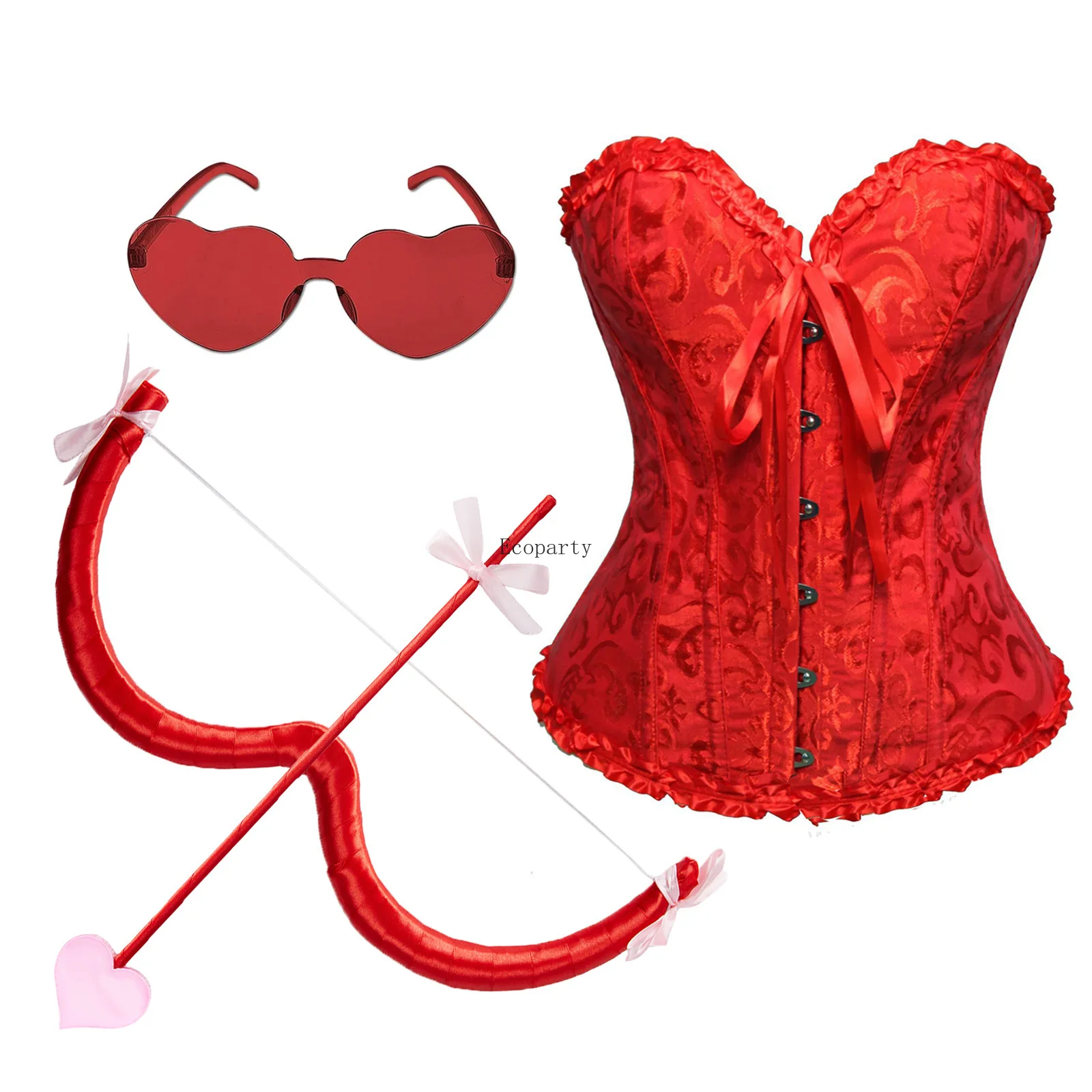 2025 Valentine Cupid Costume Accessories Set Bustier Corset Tops Heart Headband Bow and Arrow Outfits Disfraz Halloween Mujer
2025 Valentine Cupid Costume Accessories Set Bustier Corset Tops Heart Headband Bow and Arrow Outfits Disfraz Halloween Mujer