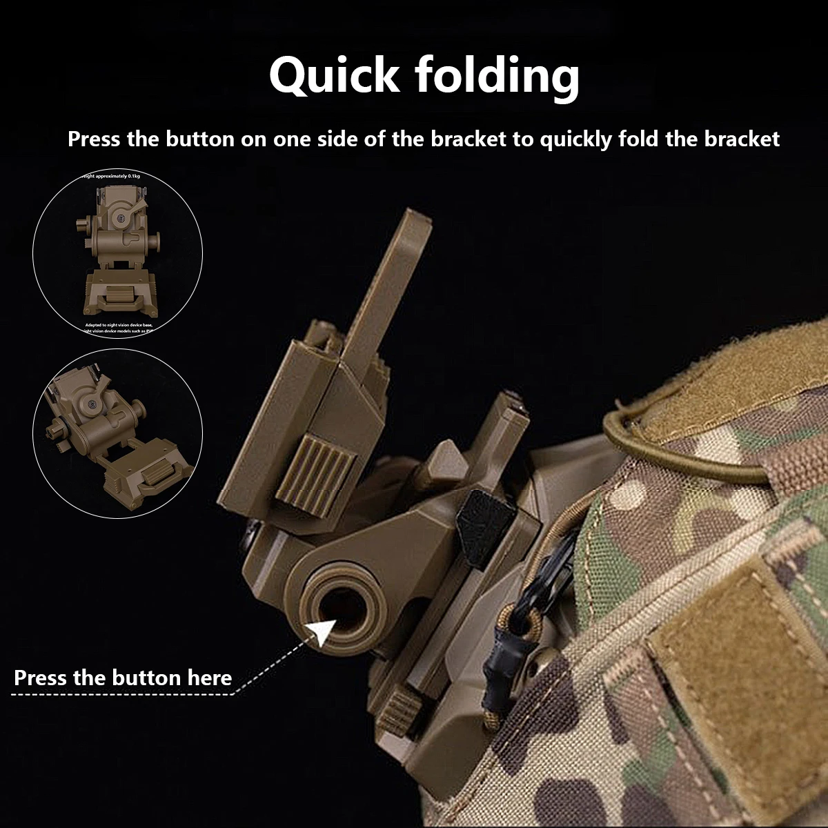 Helmet Mount L4G24 NVG Mount Nylon Bracket Holder Foldable Mount Helmet Stent For PVS15 PVS18 PGPNVG18 Night Vision Goggles
Helmet Mount L4G24 NVG Mount Nylon Bracket Holder Foldable Mount Helmet Stent For PVS15 PVS18 PGPNVG18 Night Vision Goggles