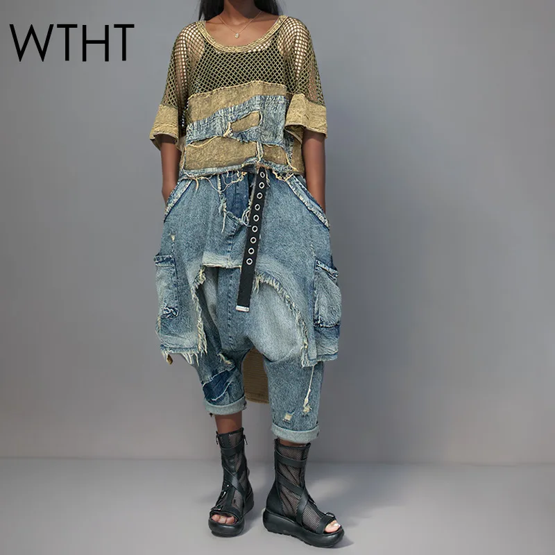 WTHT модная женская сетчатая джинсовая футболка с эластичной резинкой и высокой талией, свободные джинсы, женские, лето 2021, 1LS2056
WTHT модная женская сетчатая джинсовая футболка с эластичной резинкой и высокой талией, свободные джинсы, женские, лето 2021, 1LS2056