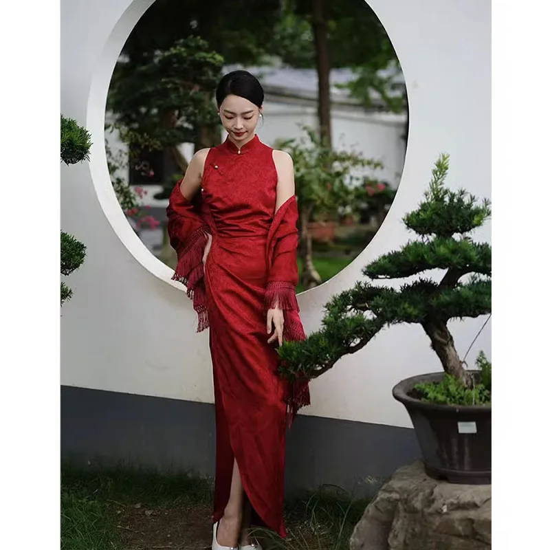 Red Chinese Sle Qipao Dr Wedding Reception Outfit New Bride Return Home Casual Wedding Ceremony Set Low Slit Svel
Red Chinese Sle Qipao Dr Wedding Reception Outfit New Bride Return Home Casual Wedding Ceremony Set Low Slit Svel