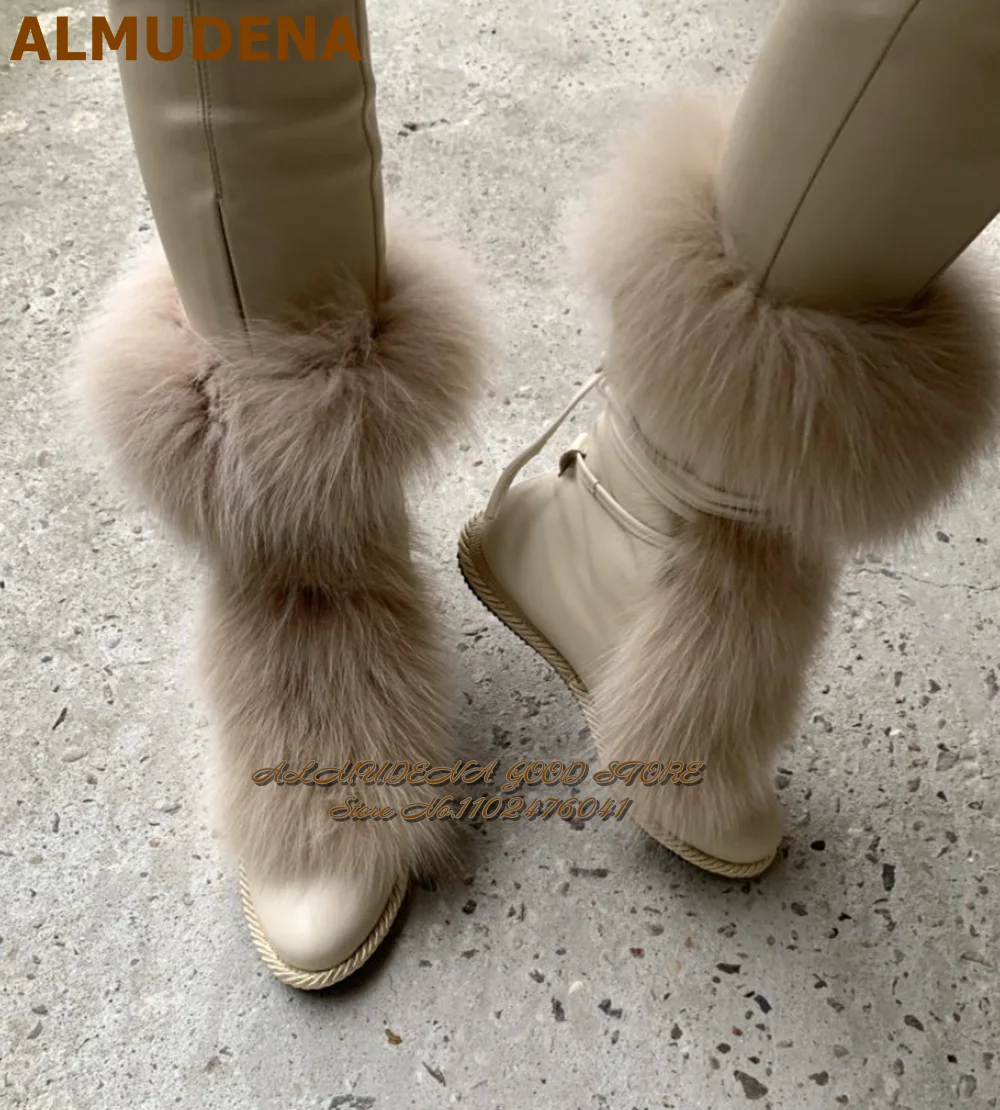 ALMUDENA Warm Fur Lace-Up Ankle Boots Flat Fluffy Furry Short Booties Women Winter Outdoor Sweet Shoes
ALMUDENA Warm Fur Lace-Up Ankle Boots Flat Fluffy Furry Short Booties Women Winter Outdoor Sweet Shoes