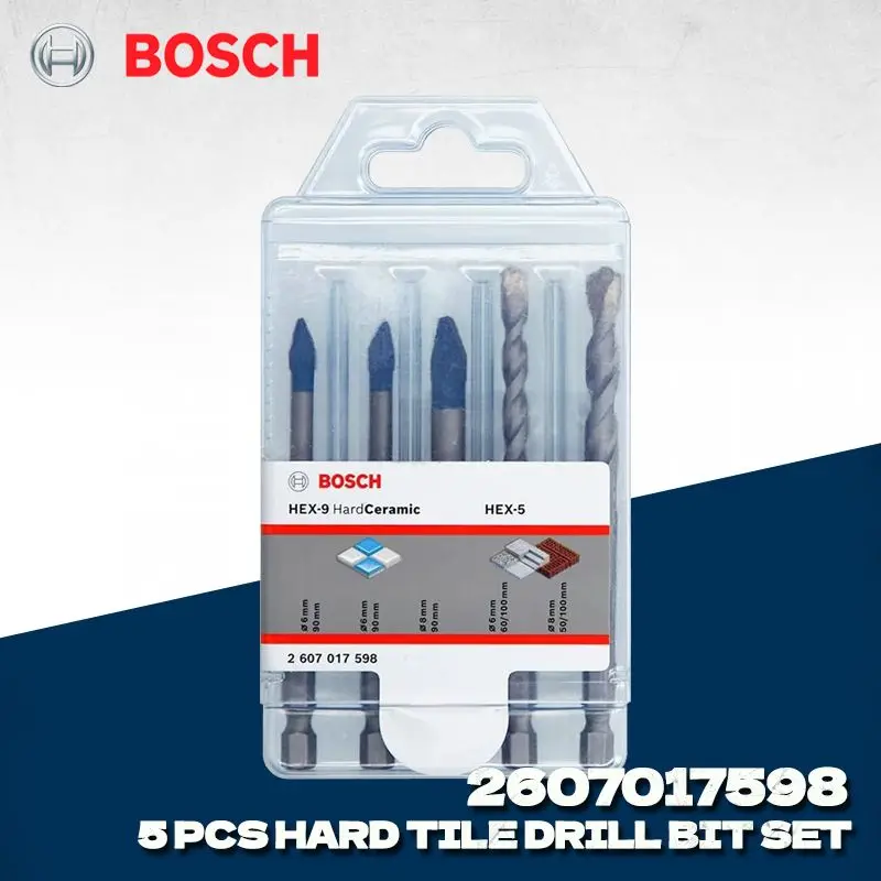 BOSCH 2607017598 5 шт. HEX-9 Набор сверл для твердой керамики HEX-5 6 мм 8 мм Аксессуары для ударных сверл 
BOSCH 2607017598 5 шт. HEX-9 Набор сверл для твердой керамики HEX-5 6 мм 8 мм Аксессуары для ударных сверл