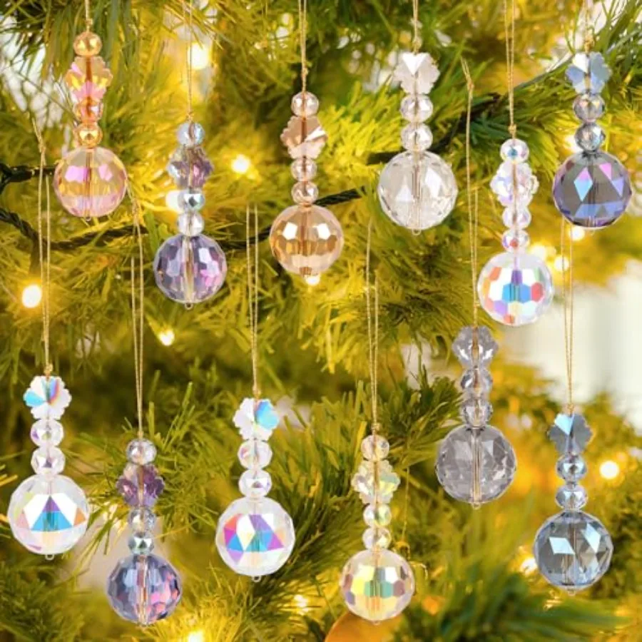 Crystal Christmas Ball Ornaments, 12 Pcs Mini Iridescent Glass Prism Balls Drop Small Ornaments for Christmas Tree Wedding Part
Crystal Christmas Ball Ornaments, 12 Pcs Mini Iridescent Glass Prism Balls Drop Small Ornaments for Christmas Tree Wedding Part