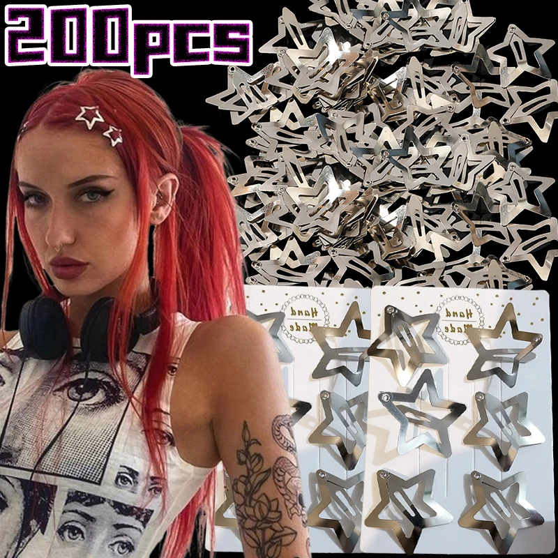 200pcs Silver New Fashion Star Snap Y2K Style Hair BB Clips Metal Side Hair Grip For Women And Girls Everyday Hair Accessories
200pcs Silver New Fashion Star Snap Y2K Style Hair BB Clips Metal Side Hair Grip For Women And Girls Everyday Hair Accessories