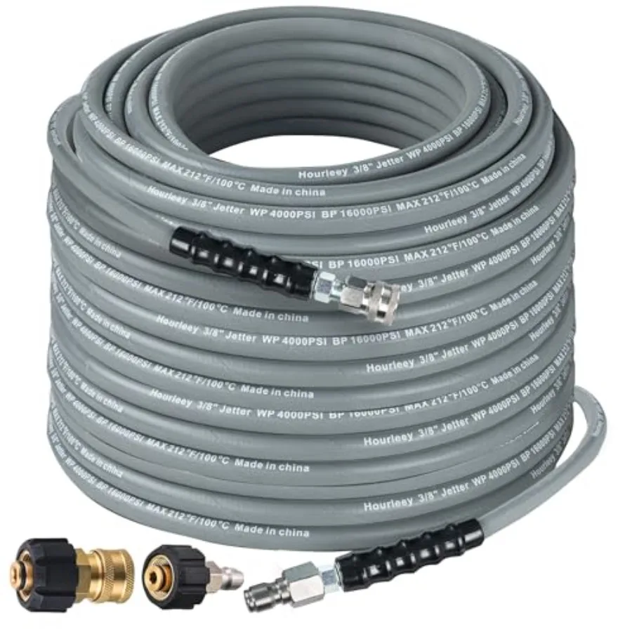 Pressure Washer Hose Kink Resistant High Tensile Wire Power Washer Hose Rubber Wire Braided with 3/8" Quick Connect for Hot/Col
Pressure Washer Hose Kink Resistant High Tensile Wire Power Washer Hose Rubber Wire Braided with 3/8" Quick Connect for Hot/Col