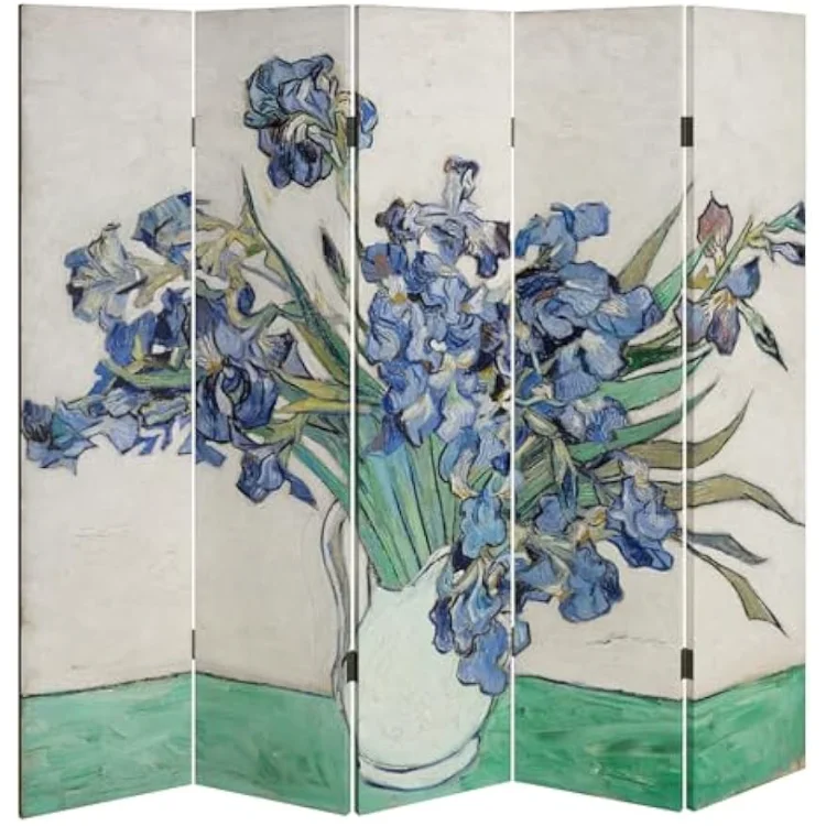 5-Panel Folding Room Divider Privacy Screen Van Gogh's Vase with Irises Painting Canvas Foldable Portable Room Separating Divide
5-Panel Folding Room Divider Privacy Screen Van Gogh's Vase with Irises Painting Canvas Foldable Portable Room Separating Divide