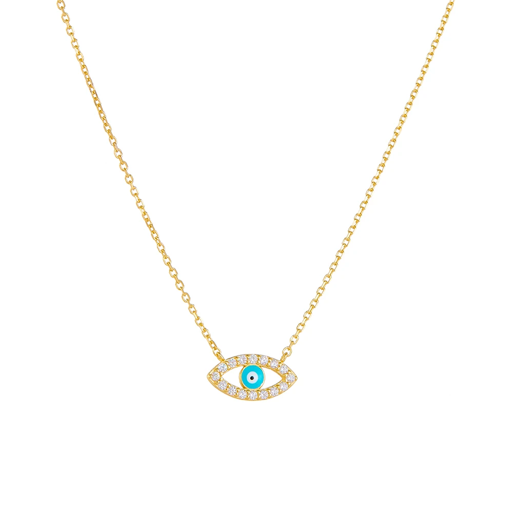 Vintage Fashion Fine Jewelry 925 Sterling Silver Gold Plated Micropaved Zircon Devil's Eye Necklace
Vintage Fashion Fine Jewelry 925 Sterling Silver Gold Plated Micropaved Zircon Devil's Eye Necklace