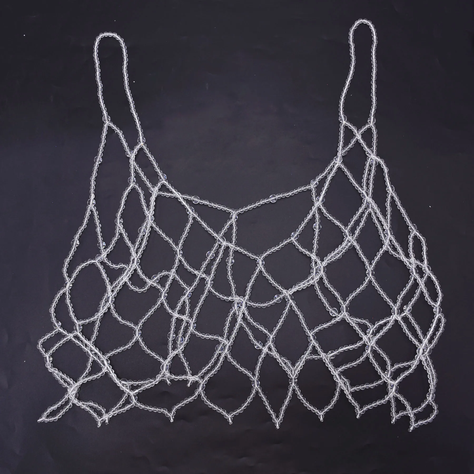 American style hand woven imitation pearl mesh body chain hollow out beaded top chain for women
American style hand woven imitation pearl mesh body chain hollow out beaded top chain for women