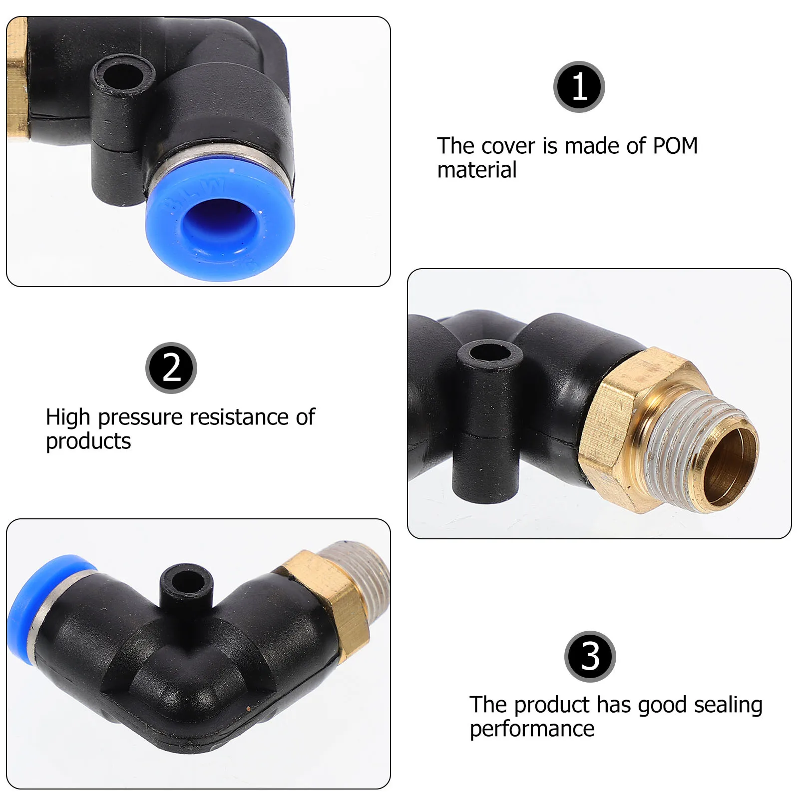 12Pcs Quick Connectors Pneumatic 90 Degree Right Angle Air Tube Fittings Black High Strength Leakproof Joints Quick Connector
12Pcs Quick Connectors Pneumatic 90 Degree Right Angle Air Tube Fittings Black High Strength Leakproof Joints Quick Connector