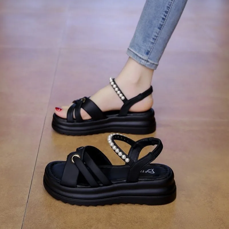 Women's Summer 2025 New Style Thick Bottomed High Heels Black Sandals With Skirt Roman Style Shoes For Ladies Plus Size 40 41
Women's Summer 2025 New Style Thick Bottomed High Heels Black Sandals With Skirt Roman Style Shoes For Ladies Plus Size 40 41