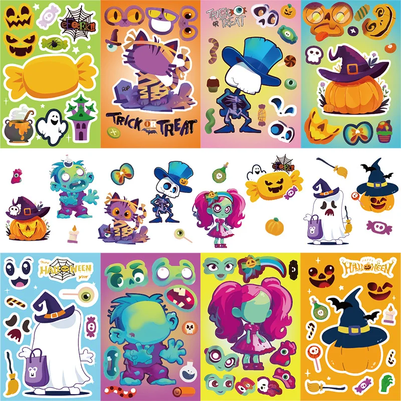 8/16Sheets Happy Halloween Pumpkin Monster Puzzle Sticker DIY Phone Laptop Luggage Skateboard Graffiti Decals Fun for Kid Gift
8/16Sheets Happy Halloween Pumpkin Monster Puzzle Sticker DIY Phone Laptop Luggage Skateboard Graffiti Decals Fun for Kid Gift