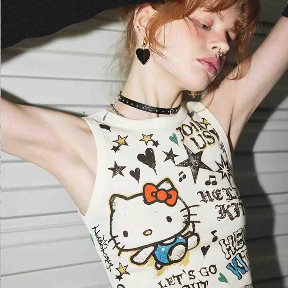 Sanrio Hello Kitties Women's Cute Lace Up Top Summer Y2K Hejing Street Spicy Girl Cartoon Anime Fashion Short Open Navel Gift
Sanrio Hello Kitties Women's Cute Lace Up Top Summer Y2K Hejing Street Spicy Girl Cartoon Anime Fashion Short Open Navel Gift
