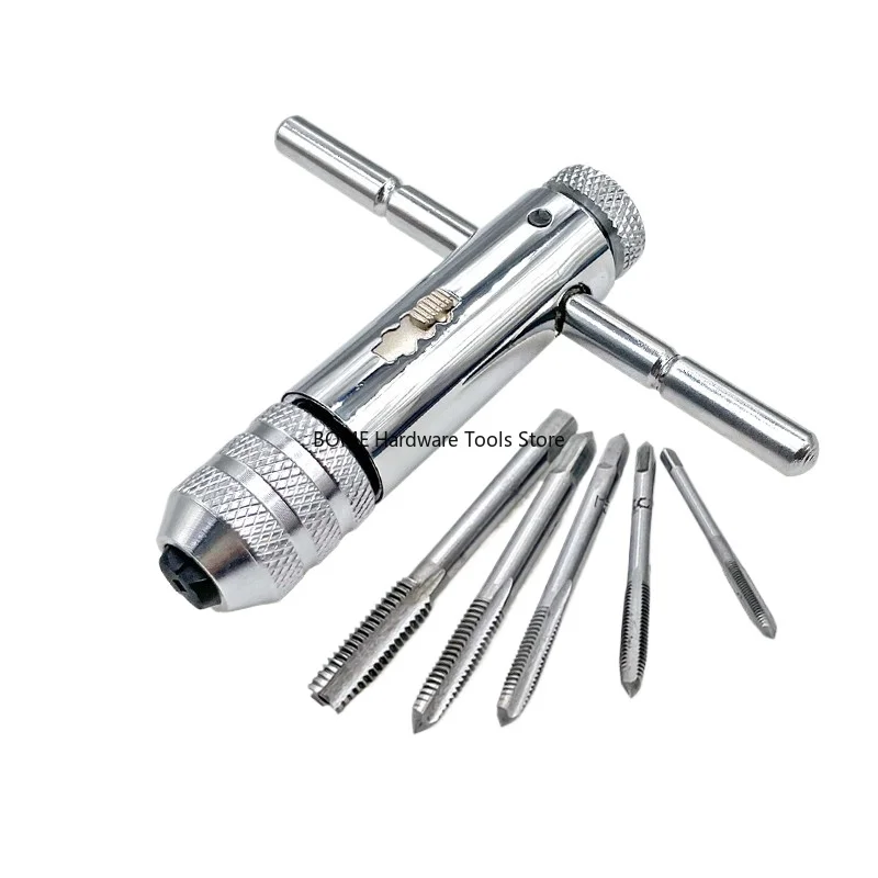 Multi Purpose Tapping Machine Adjustable Forward Reverse Ratchet Wrench Tap Die Set Home Tool Kit
Multi Purpose Tapping Machine Adjustable Forward Reverse Ratchet Wrench Tap Die Set Home Tool Kit