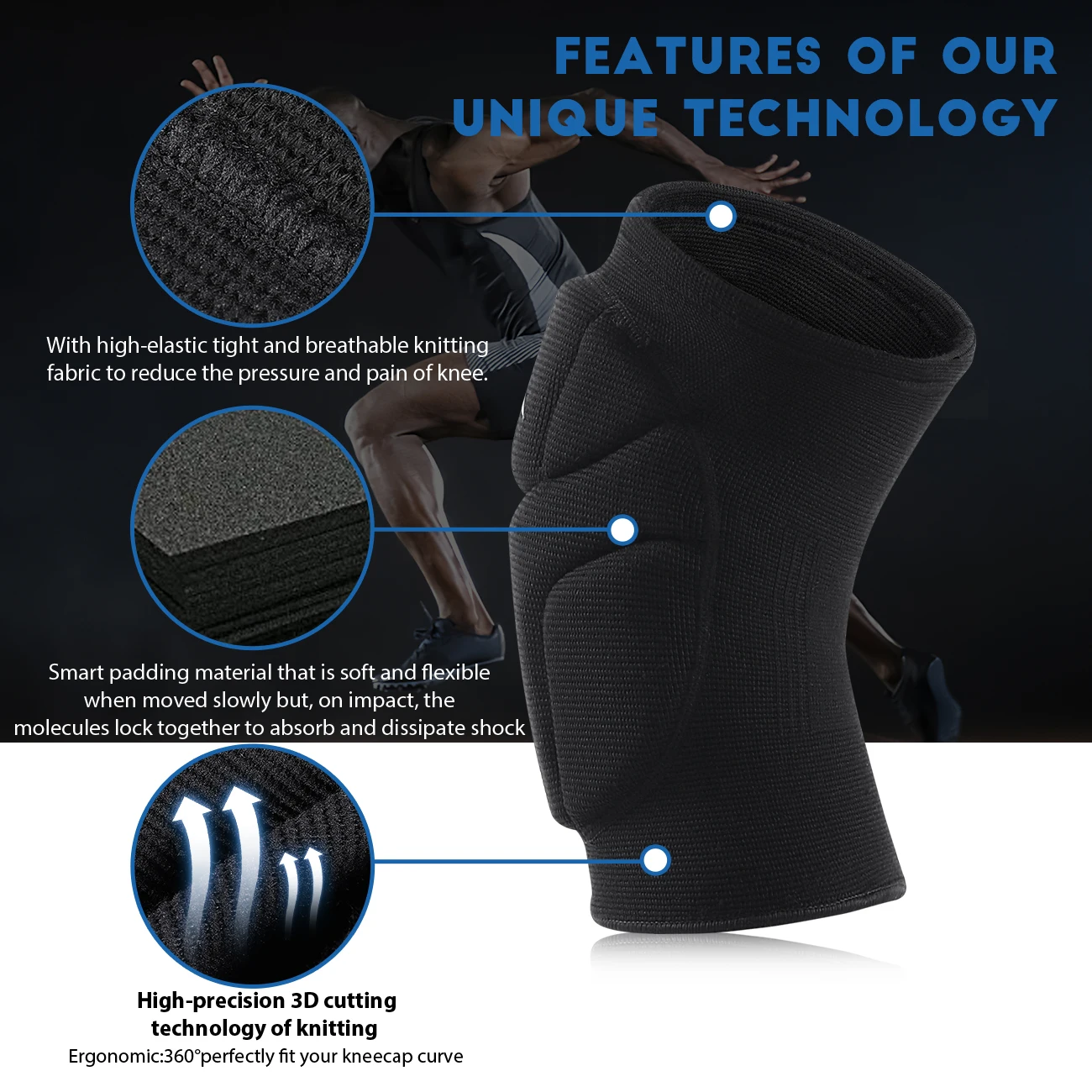Volleyball Knee Pads Professional Grade Compression Sleeve with High Protection Pads for Men & Women
Volleyball Knee Pads Professional Grade Compression Sleeve with High Protection Pads for Men & Women