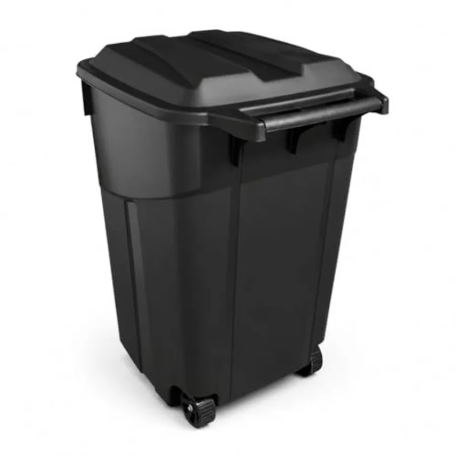 45-Gallon Wheeled Garbage Can with Lid Heavy Duty Black Plastic Trash Bin for Indoor and Outdoor Use
45-Gallon Wheeled Garbage Can with Lid Heavy Duty Black Plastic Trash Bin for Indoor and Outdoor Use