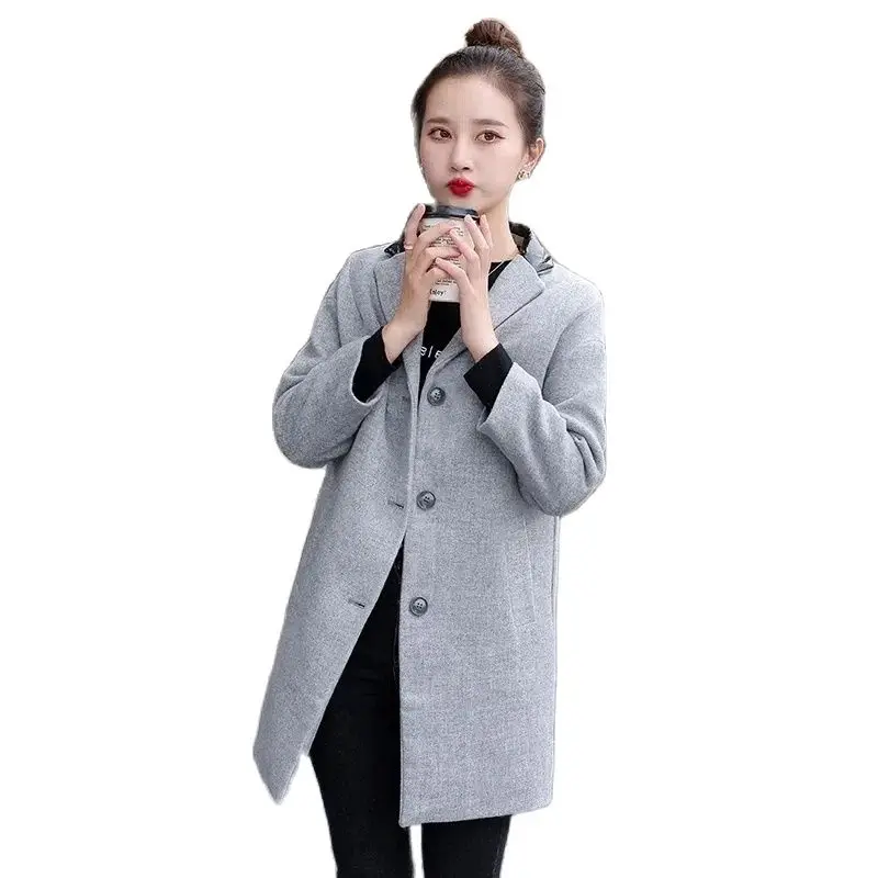 2023 Autumn Winter Mid Long Women Woolen Coat New Fashion Solid Outerwear Lady Loose Single Breasted Woolen Jacket Female Tops
2023 Autumn Winter Mid Long Women Woolen Coat New Fashion Solid Outerwear Lady Loose Single Breasted Woolen Jacket Female Tops