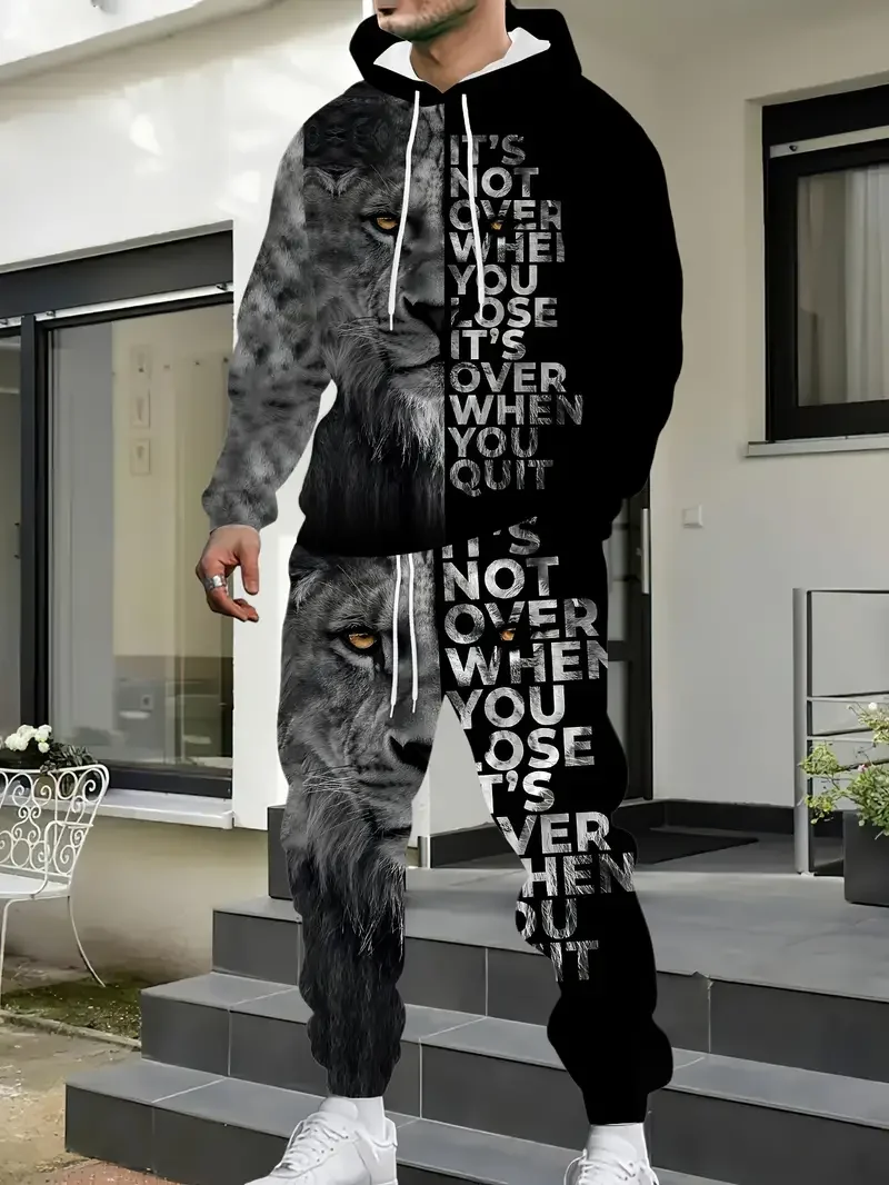 Могучие толстовки с рисунком льва, брюки, костюм с 3D принтом для мужчин и женщин, толстовки для бега, спортивный костюм, модная мужская одежда, комплекты из 2 предметов 
Могучие толстовки с рисунком льва, брюки, костюм с 3D принтом для мужчин и женщин, толстовки для бега, спортивный костюм, модная мужская одежда, комплекты из 2 предметов