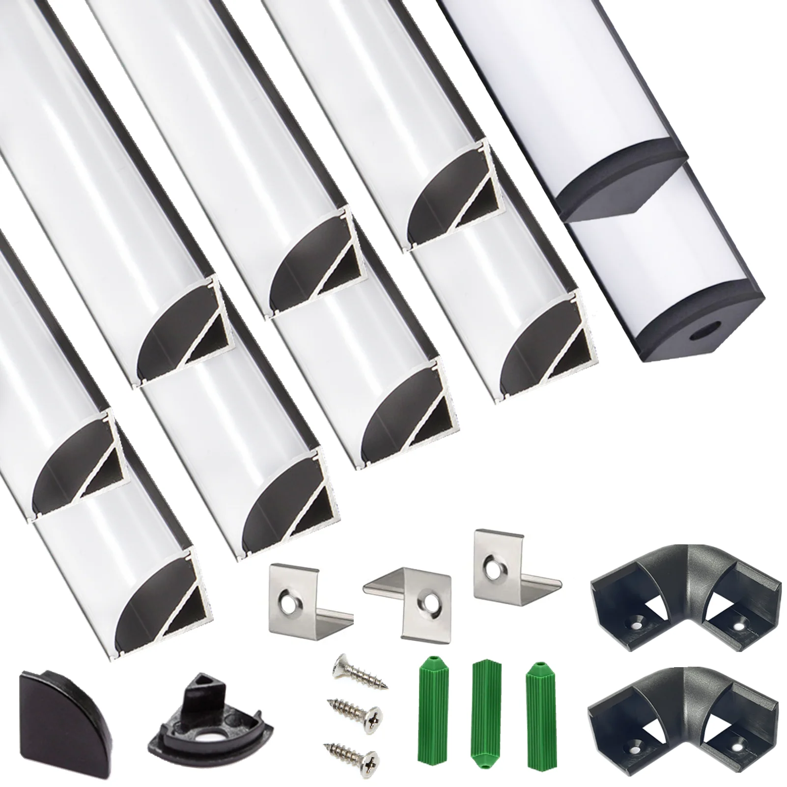 UV Resistance 6.56FT V Shape LED Strip Channel Diffuser ,10-Pack Black Aluminum Profiles With Frosted Cover and Corner Connector
UV Resistance 6.56FT V Shape LED Strip Channel Diffuser ,10-Pack Black Aluminum Profiles With Frosted Cover and Corner Connector