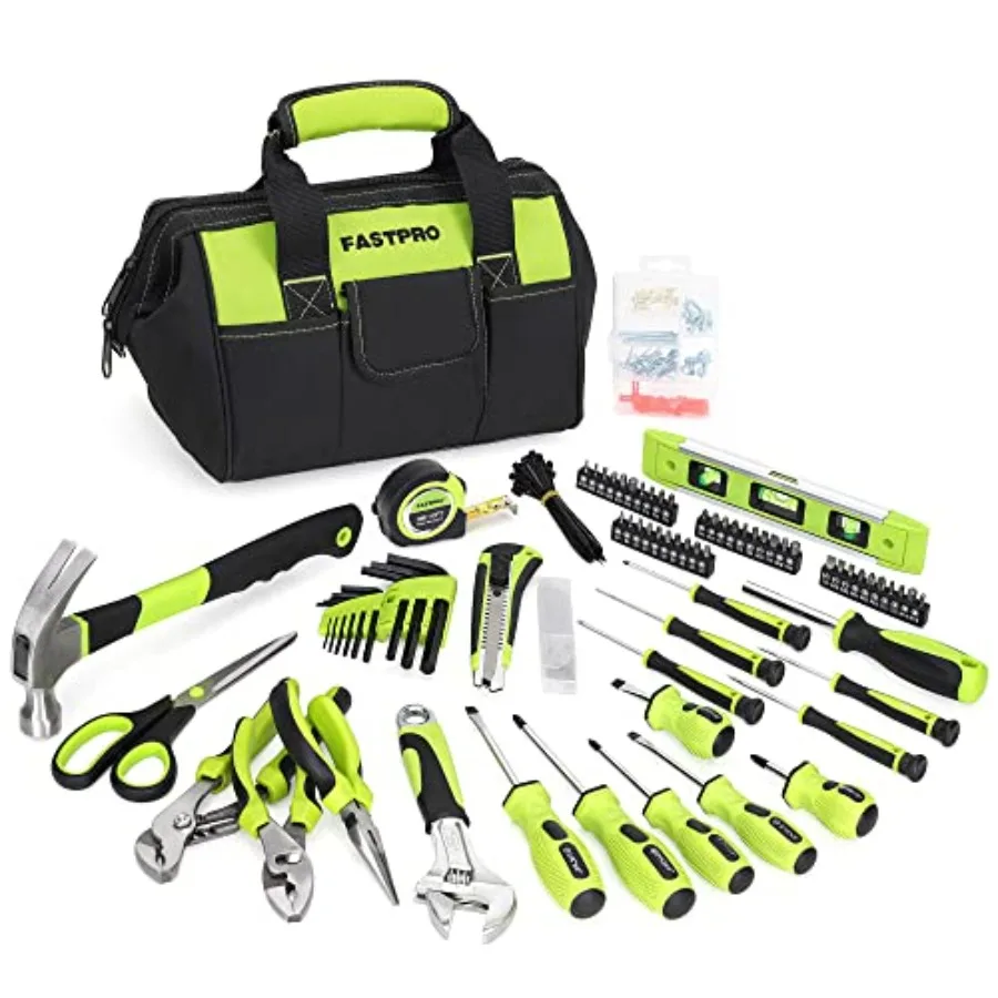 FASTPRO 220-Piece Home Tool Set, Household Repairing Tool Kit, with 12-Inch Wide Mouth Open Storage Tool Bag
FASTPRO 220-Piece Home Tool Set, Household Repairing Tool Kit, with 12-Inch Wide Mouth Open Storage Tool Bag
