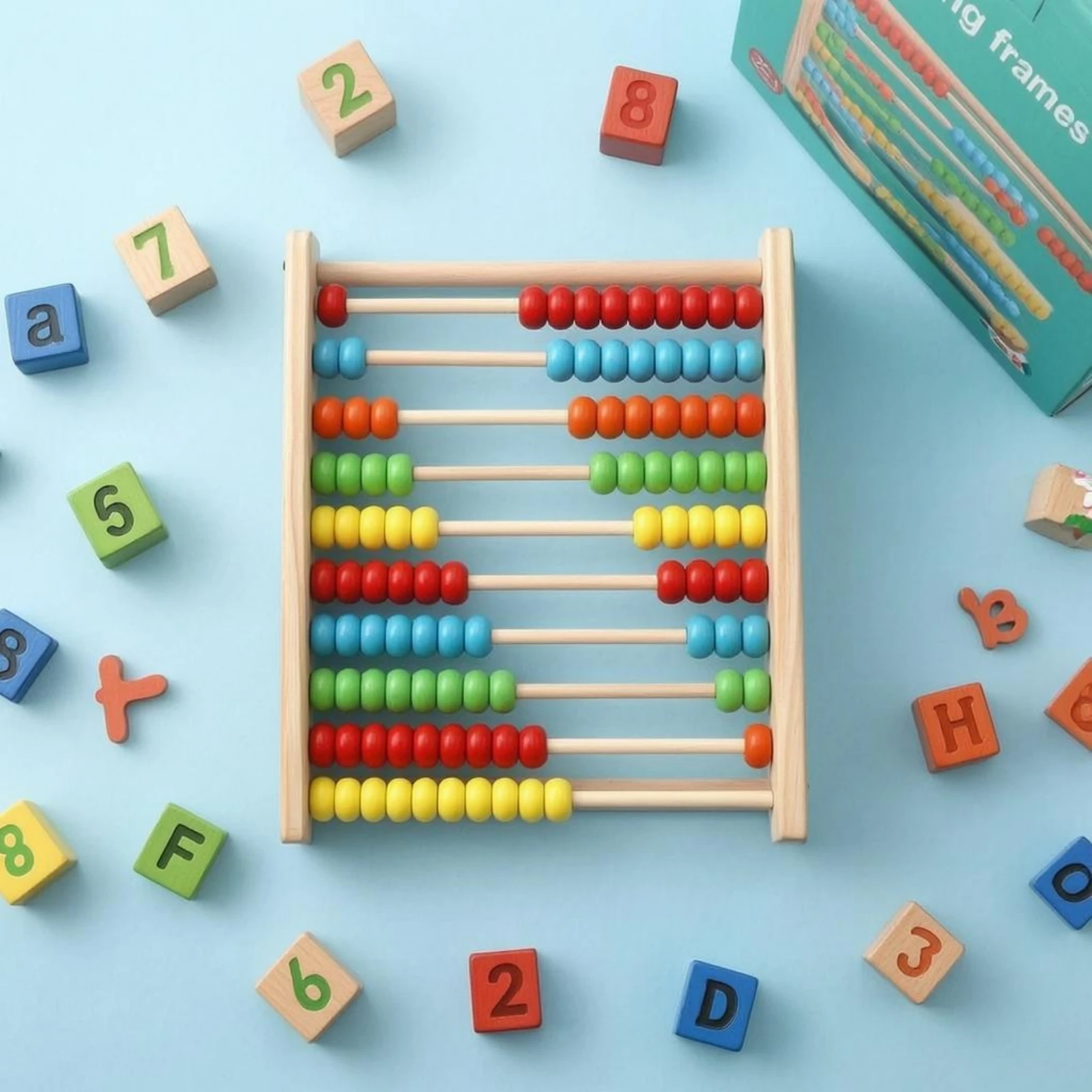 10-Row Abacus Printed Numbers Wooden Abacus Bead Counting Frame Decorative Graphics Math Learning Frame Color Recognition
10-Row Abacus Printed Numbers Wooden Abacus Bead Counting Frame Decorative Graphics Math Learning Frame Color Recognition