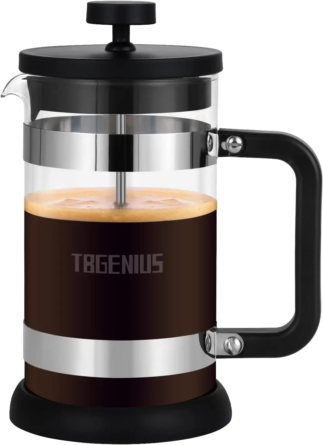 French Press Coffee Maker 21 oz, Borosilicate Glass, 600ml, Black
French Press Coffee Maker 21 oz, Borosilicate Glass, 600ml, Black