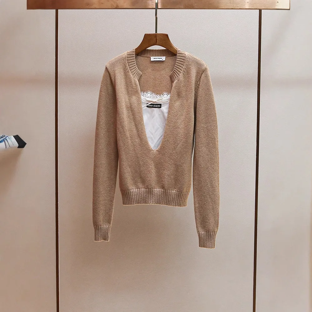 MaSande High-End Women's Knitted Lace Trim Top Autumn Winter New Sle Splicing Fake Two-Piece Polyester Fiber Long Sve ...
MaSande High-End Women's Knitted Lace Trim Top Autumn Winter New Sle Splicing Fake Two-Piece Polyester Fiber Long Sve ...