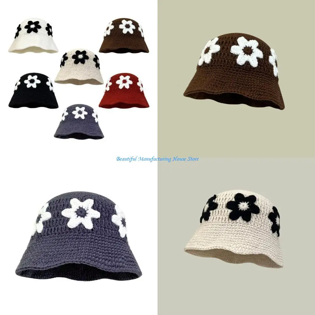 E56A Sweet Girl Crochet Bucket Hat Ladies Fisherman Cap with Flower Pattern Woman Teenagers Casual Summer Sunproof Hat
E56A Sweet Girl Crochet Bucket Hat Ladies Fisherman Cap with Flower Pattern Woman Teenagers Casual Summer Sunproof Hat