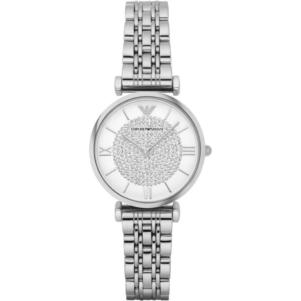Emporio Armani - Ladies Stainless Steel and Rhinestone Watch AR1925
Emporio Armani - Ladies Stainless Steel and Rhinestone Watch AR1925