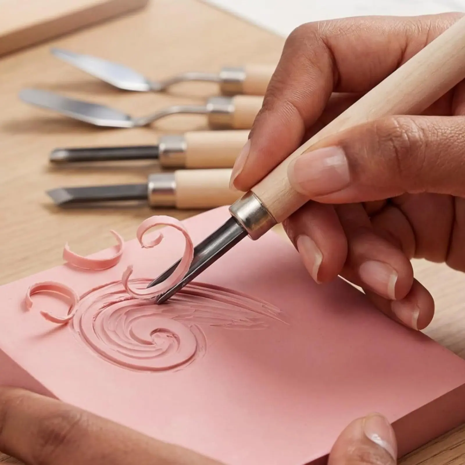 9 Pieces Linoleum Carving Kit Rust-Resistant Stainless Steel Linocut Printmaking Kit Block Printing Tools Firm Grip for Students
9 Pieces Linoleum Carving Kit Rust-Resistant Stainless Steel Linocut Printmaking Kit Block Printing Tools Firm Grip for Students