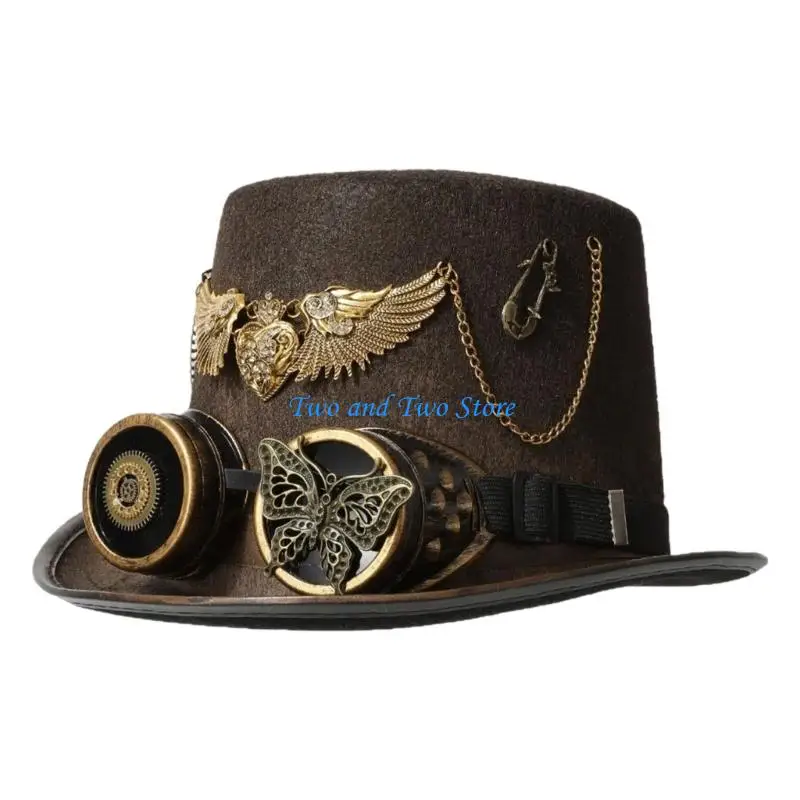 HX6F Nostalgic Cosplay Top Hat Adjustable Protective eyewear Set Industrial Stylish Design
HX6F Nostalgic Cosplay Top Hat Adjustable Protective eyewear Set Industrial Stylish Design