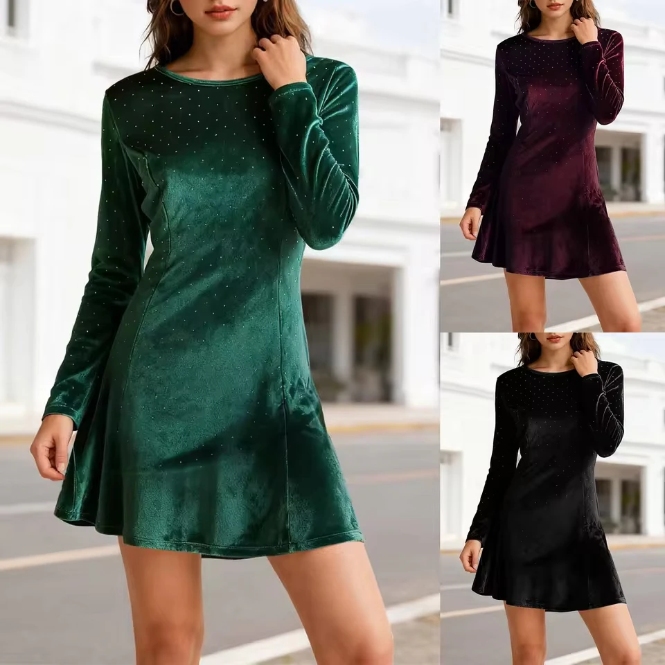 Temperament Velvet Prom Dress Sequin Ruffle Hem Formal Party Dress With Flutter Wedding Cocktail Elegant Pretty Women'S Dresses
Temperament Velvet Prom Dress Sequin Ruffle Hem Formal Party Dress With Flutter Wedding Cocktail Elegant Pretty Women'S Dresses