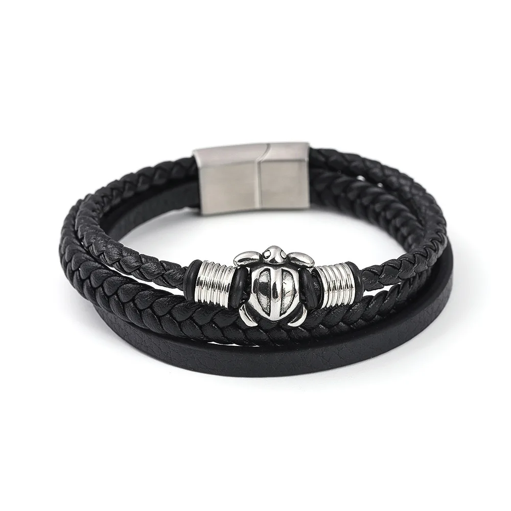 Men’s Turtle Charm Leather Bracelet – Braided Wrap Wristband with Stainless Steel Details, Symbol of Strength & Protection
Men’s Turtle Charm Leather Bracelet – Braided Wrap Wristband with Stainless Steel Details, Symbol of Strength & Protection