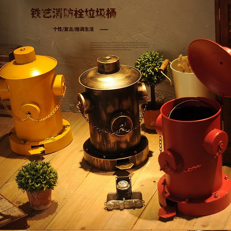 Retro industrial wind fire hydrant wrought iron trash can foot-operated home living room creative home restaurant bar with cover
Retro industrial wind fire hydrant wrought iron trash can foot-operated home living room creative home restaurant bar with cover