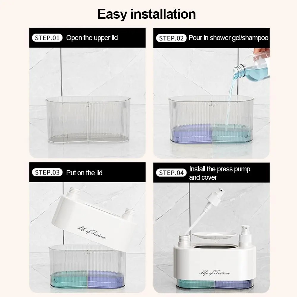 Plastic Press-Type Soap Dispenser Refillable Double Pump Head Liquid Soap Dispenser High Capacity Detachable Soap Rack
Plastic Press-Type Soap Dispenser Refillable Double Pump Head Liquid Soap Dispenser High Capacity Detachable Soap Rack