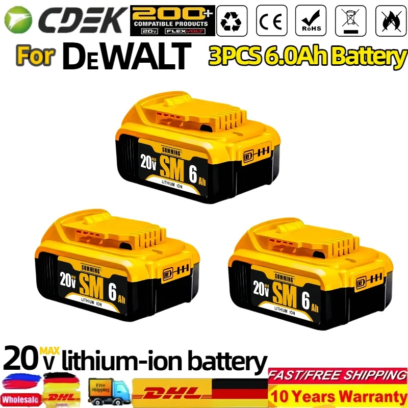 DCB20020V 6.0Ah Lithium Replacement BatteryFor Dewalt 18V DCB184 DCB200DCB182 DCB180 DCB181 DCB182DCB201 DCB206
DCB20020V 6.0Ah Lithium Replacement BatteryFor Dewalt 18V DCB184 DCB200DCB182 DCB180 DCB181 DCB182DCB201 DCB206