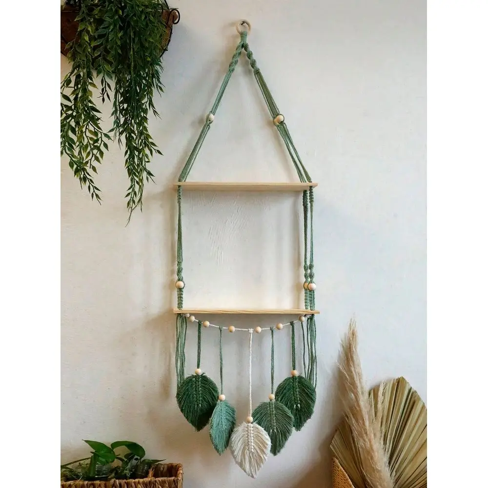2Tier Woven Wheat Stalk Hanging Wall Shelf, Boho Style Wall Decor Rack With Leaf Tassel, Hanging Plant Holder Suitable For Bedr
2Tier Woven Wheat Stalk Hanging Wall Shelf, Boho Style Wall Decor Rack With Leaf Tassel, Hanging Plant Holder Suitable For Bedr